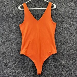 Abercrombie & Fitch Soft AF Collection V-Neck Bodysuit Burnt Orange Large Thong